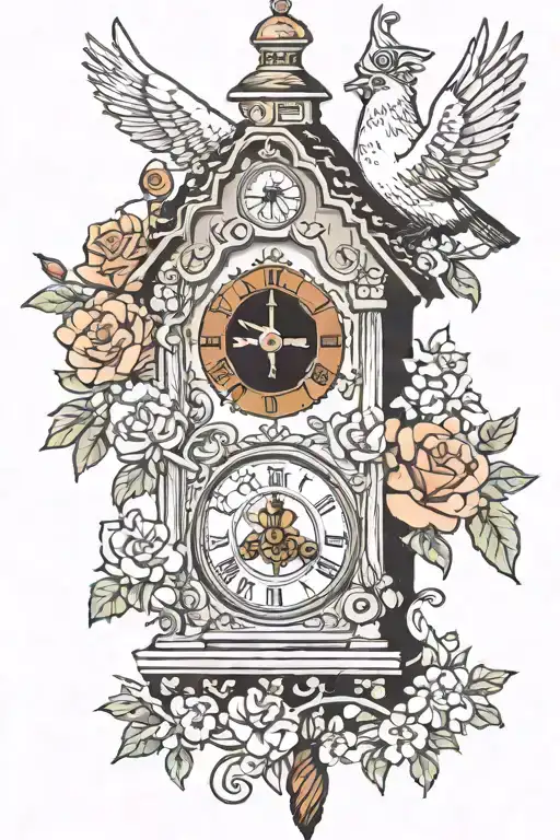 cuckoo clock sound of music themed tattoo design idea