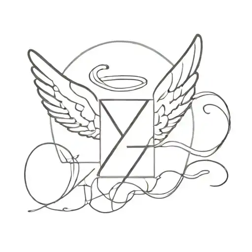 angel number 7 tattoo design idea