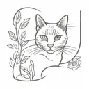 van Gogh cat tattoo design idea