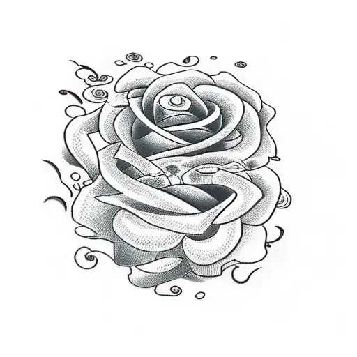 firefighter helmet and roses tattoo design idea