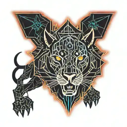 devil lion tattoo design idea