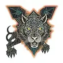 devil lion tattoo design idea
