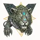 devil lion tattoo design idea