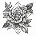 A geometric rose design with the special date hidden within the pattern, creating a unique and personal tattoo tattoo design idea