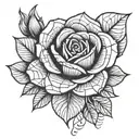 A geometric rose design with the special date hidden within the pattern, creating a unique and personal tattoo tattoo design idea
