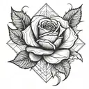 A geometric rose design with the special date hidden within the pattern, creating a unique and personal tattoo tattoo design idea