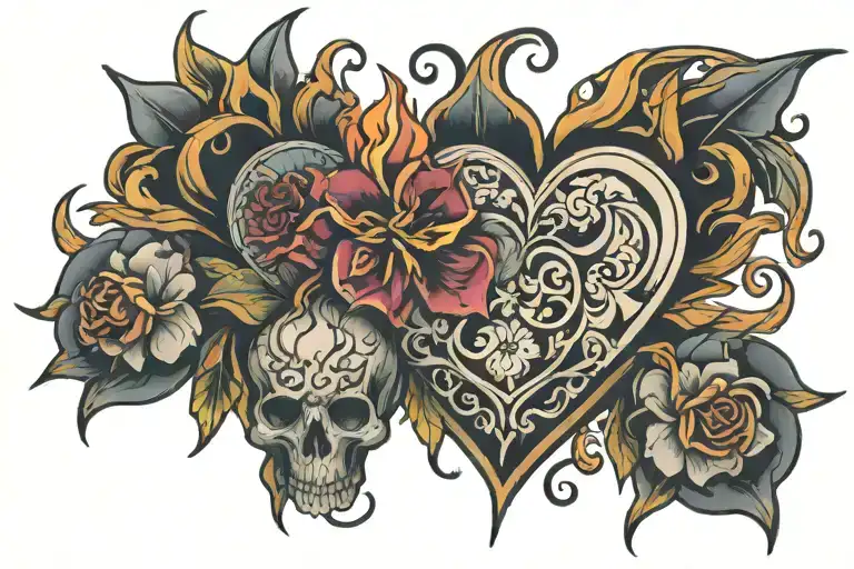 set your heart ablaze inspired tattoo design idea