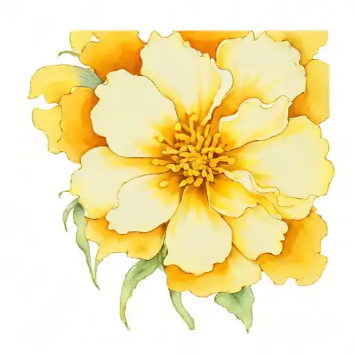marigold with Colombian colors tattoo design idea