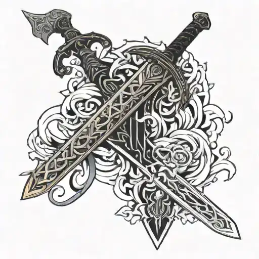 Sword anime tattoo design idea