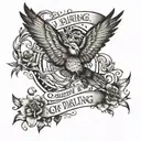Quote that says oh , darling but what if you fly?  tattoo design idea