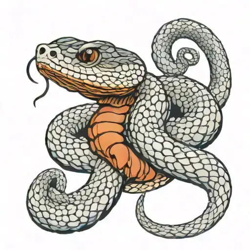 rattle snake wrapped tattoo design idea
