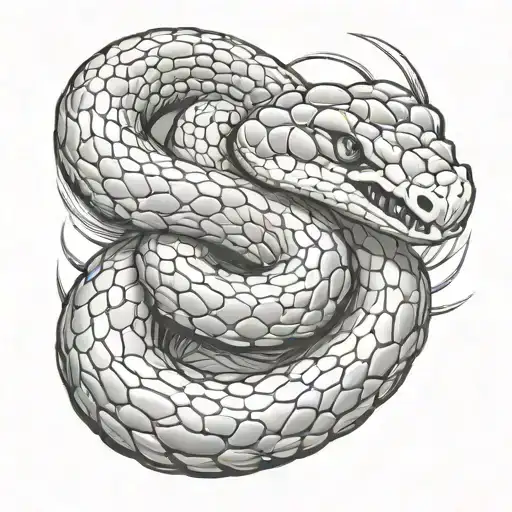 rattle snake wrapping tattoo design idea
