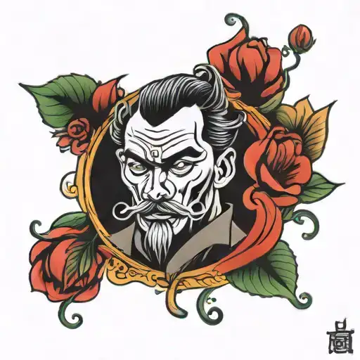 loto flower man tattoo design idea