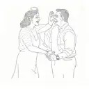 a couple dancing at a party tattoo design idea