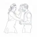 a couple dancing at a party tattoo design idea
