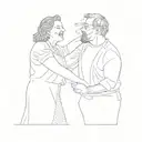 a couple dancing at a party tattoo design idea