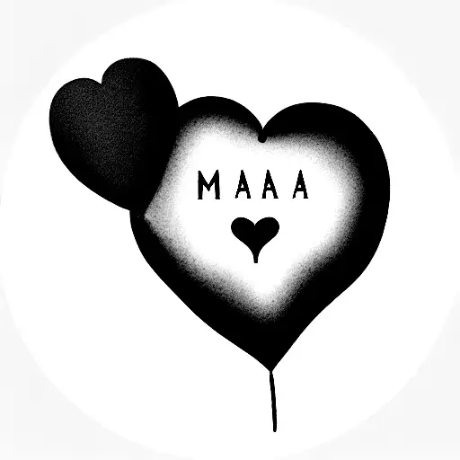the name "Mara" with a heart ballon tattoo design idea