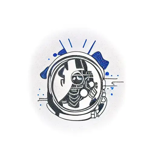 pride month astronaut tattoo design idea
