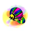 rainbow bumblebee  tattoo design idea