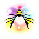 rainbow bumblebee  tattoo design idea