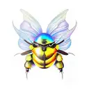 rainbow bumblebee  tattoo design idea