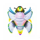 rainbow bumblebee  tattoo design idea