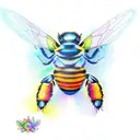 rainbow bumblebee  tattoo design idea