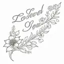 vertical spine tattoo with dainty flowers leading down into horizontal cursive quote I loved you at your darkest tattoo design idea