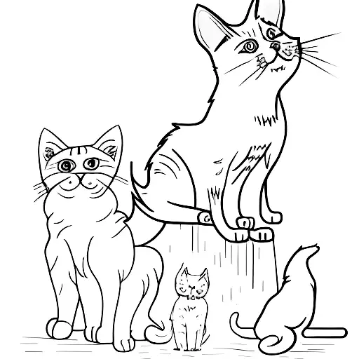 cat and dog beside silhouette tattoo design idea