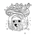 Cockapoo with head tilt tattoo design idea