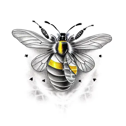 manchester bee surronded by butterflys and an elephant tattoo design idea