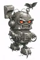 shadow friend angry woebot  tattoo design idea