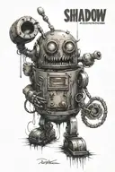 shadow friend angry woebot  tattoo design idea