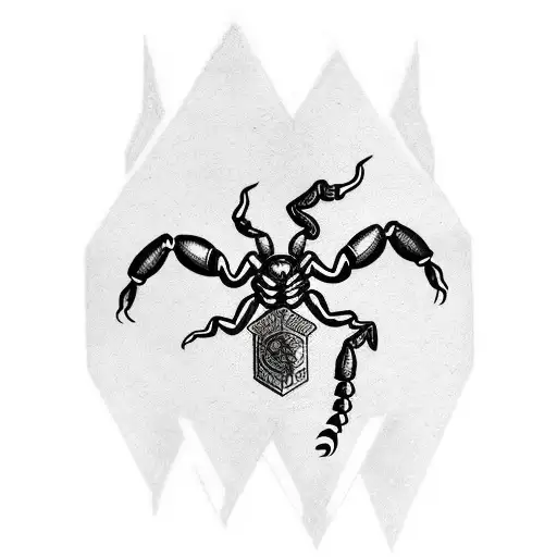scorpion with a sword and rose but make it so that it fits in a hand as the tattoo will be on the hand tattoo design idea