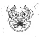 scorpion with a sword and rose but make it so that it fits in a hand as the tattoo will be on the hand tattoo design idea