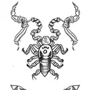 scorpion with a sword and rose but make it so that it fits in a hand as the tattoo will be on the hand tattoo design idea
