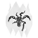 scorpion with a sword and rose but make it so that it fits in a hand as the tattoo will be on the hand tattoo design idea