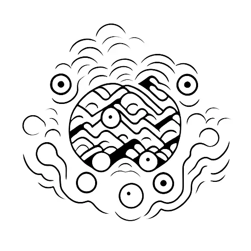 A dubstep waveform forming the shape of a panda tattoo design idea