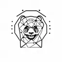 A dubstep waveform forming the shape of a panda tattoo design idea