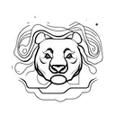 A dubstep waveform forming the shape of a panda tattoo design idea