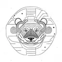 A dubstep waveform forming the shape of a panda tattoo design idea