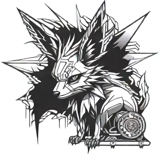 Jolteon as a welder welding tattoo design idea