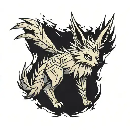 Jolteon as a welder welding tattoo design idea