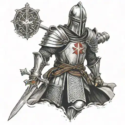 templar knight tattoo design idea