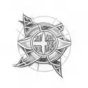 take me a tatoo with the name of my son "Asaël" add three stars in the cross. tattoo design idea