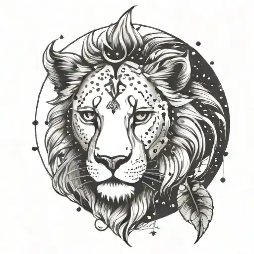 simple and cute Leo zodiac and constellation tattoo design idea