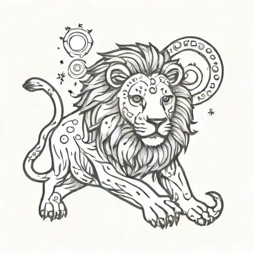 simple and cute Leo zodiac and constellation tattoo design idea