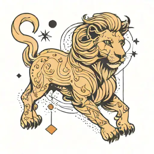 cute zodiac constellation tattoo for leo tattoo design idea