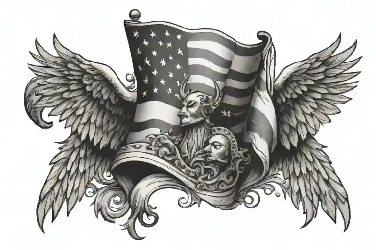 patriotic neck tattoo tattoo design idea