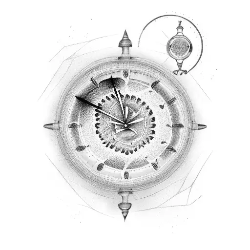 3 birth clocks with northern lights background tattoo design idea